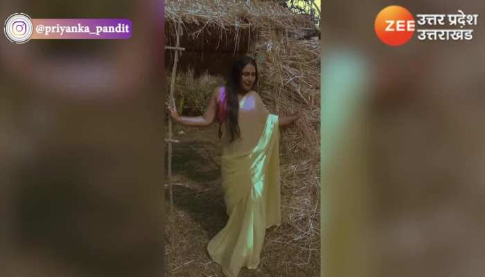 सुनहरी साड़ी में सांवरिया गाने पर ऐसी नाची Priyanka Pandit, अदाएं देख हो जाएंगे मदहोश