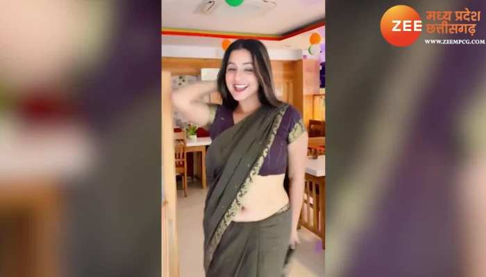 साड़ी में भाभी का बैक लुक देख लोगों का हाल हुआ बेहाल, डांस पर फ़िदा हुए लोग