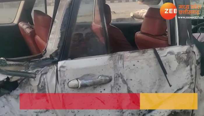 आरोपी को पकड़ने गई पुलिस की गाड़ी के उड़े परखच्चे, ड्राइवर की मौके पर मौत