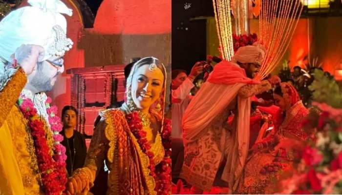 हंसिका मोटवानी लाल जोड़ा पहन बनीं दुल्‍हन, शादी की पहली तस्‍वीरें आईं सामने