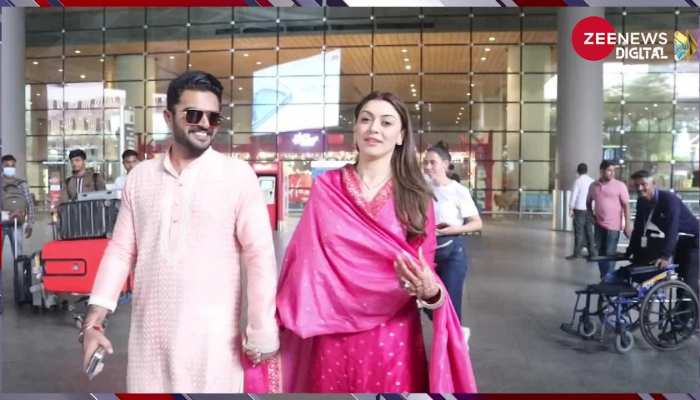 Hansika Motwani Wedding: हाथ में हाथ डाले एयरपोर्ट से बाहर निकले Hansika Motwani और Sohail Kathuria