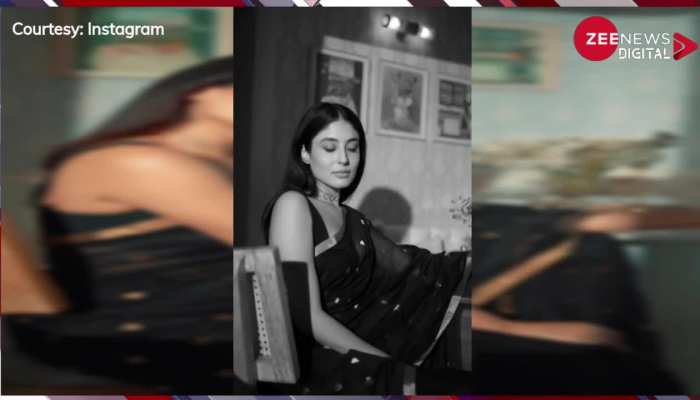 ब्लैक साड़ी में Kritika Kamra ने ढाया कहर, डीपनेक ब्लाउज पहन बिखेरा हुस्न का जलवा