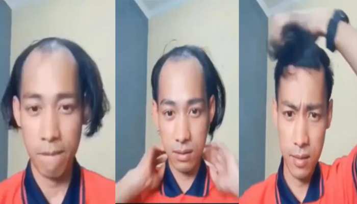 trending today bald man making hair style see unique video viral in social media| सिर पर कम बाल वाले लड़कों के लिए रामबाण है यह Video, बार-बार देख रहे आधे गंजे लोग | trending today bald man making hair style see unique video viral in social media| सिर पर कम बाल वाले लड़कों के लिए रामबाण है यह Video, बार-बार देख रहे आधे गंजे लोग |