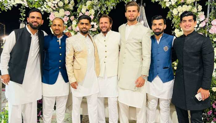 Shaheen Afridi Married To Shahid Afridi Daughter In Karachi ansha cricketers pakistan| Shaheen Afridi: शाहीन अफरीदी ने शाहिद की बेटी से किया निकाह, बाबर आजम ने ये बड़ी बात कहकर लूटी महफिल |