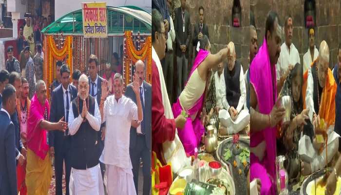 Jharkhand दौरे पर Amit Shah, किया बाबा मंदिर में पूजन-दर्शन