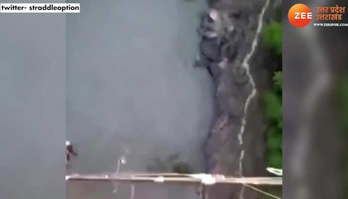 Bungee jumping के दौरान यह क्या हुआ? वीडियो देख आ जाएगा कलेजा बाहर : Watch viral video