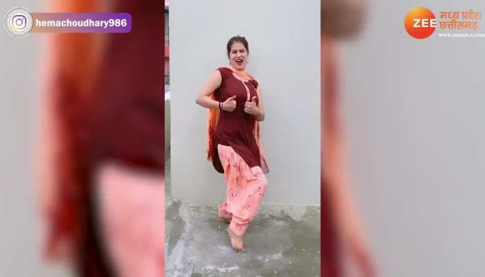 छत के ऊपर हरियाणवी लड़की ने पटियाला सूट में हिलाई कमर, नेचुरल खूबसूरती देख लोग हुए कायल