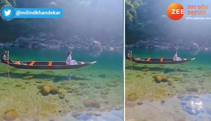 वीडियो देख नहीं होगा यकीन, नाव पानी में तैर रही है या हवा में...