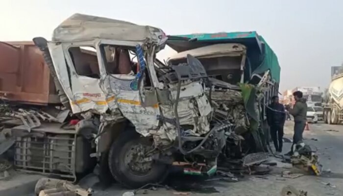 Alwar News : बहरोड़ में नेशनल हाईवे पर सड़क हादसा, ट्रक व ट्रेलर में हुई भीषण टक्कर