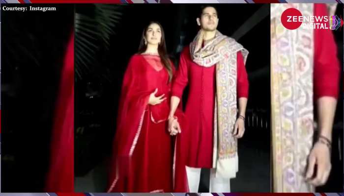 हाथो में हाथ डाले गृह प्रवेश करने अपने घर पहुंचे Sidharth Malhotra और Kiara Advani, लाल रंग पहने दिखा जोड़ा