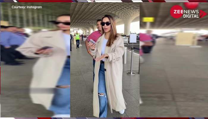 Malaika Arora फोन पर बात करती पहुंचीं एयरपोर्ट, तभी अचानक डर गईं और दिया ऐसा रिएक्शन...
