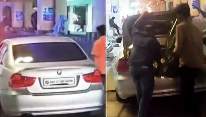 Watch: नागपुर में BMW कार से गमलों की चोरी, दो लोग आए और बीच सड़क से उठा ले गए