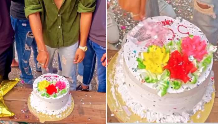 बर्थडे पर दोस्तों ने मिलकर बनवाया ऐसा केक, चाकू के काटने से भी नहीं कटा; Video वायरल