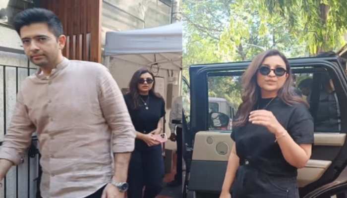 Raghav Chadha के साथ नजर आई परिणीति चोपड़ा, रेस्टोरेंट के बाहर हुए स्पॉट
