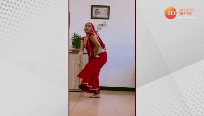 लाल रंग की साड़ी में कमरे में भाभी ने किया जबरदस्त डांस, ठुमको से हिला डाला इंटरनेट