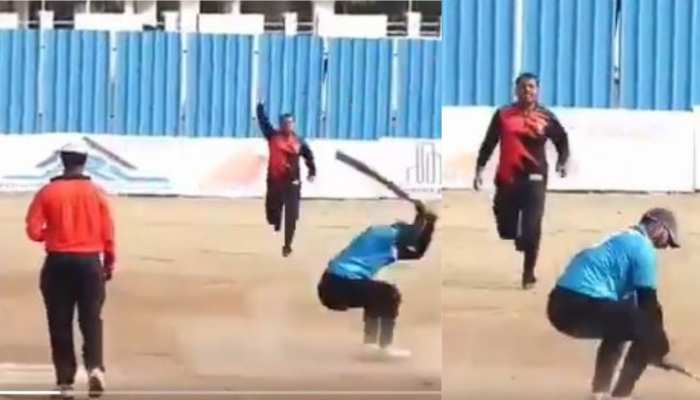 Video: अंपायर ने दिया मानकड आउट, बल्लेबाज ने मैदान में मचाया उत्पात