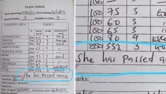 स्कूल में लड़की को मिले अच्छे नंबर, टीचर ने रिपोर्ट कार्ड में लिखी ऐसी बात