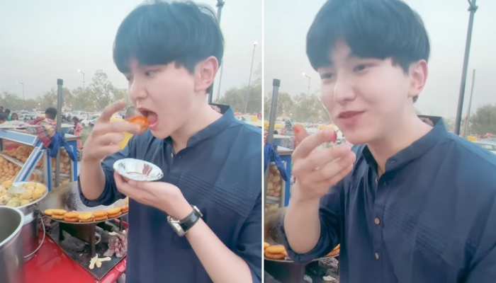Korean शख्स ने ठेले पर खाए गोलगप्पे, टेस्ट करते ही बोला- इसने तो मेरे मूड को...