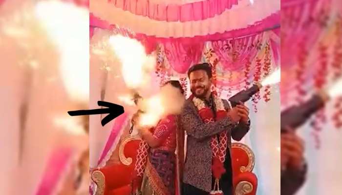 Viral Video : दूल्हे के आगे स्वैग दिखा रही थी दुल्हन, हाथ में ही हो गया धमाका