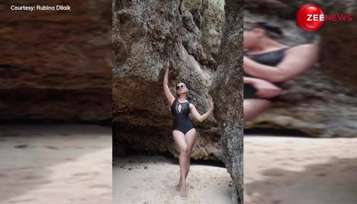 समंदर किनारे कभी लेटकर तो कभी बैठकर Rubina Dilaik ने दिखाए जलवे, देख होश खो बेठे फैंस