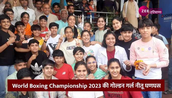 World Champion नीतू घणघस के भिवानी पहुंचने पर शहरवासियों ने की फूलों की बारिश