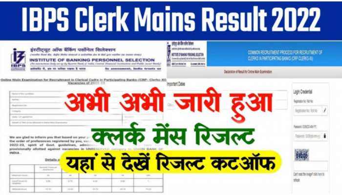 IBPS Clerk Mains Result 2022 जारी, तुरंत कर लीजिए चेक; इतनी देर बाद हट जाएगा लिंक