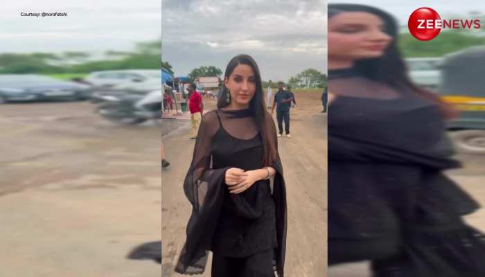 काला स्लीवलेस सूट पहन Nora Fatehi ने दिखाई ऐसी अदाएं, देख बेकाबू हुए फैंस 