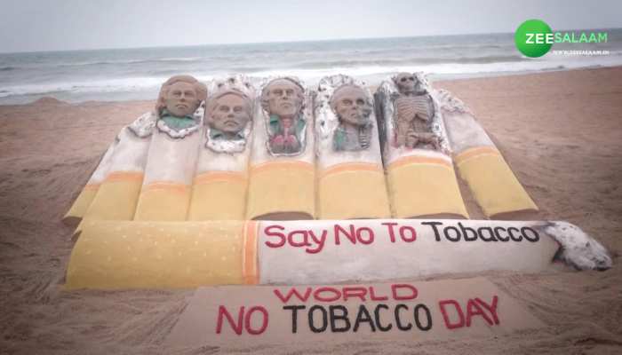 World No Tobacco Day: सुदर्शन पटनायक ने दिखाई अपनी कलाकारी,सैंड पर सिगरेट बनाकर किया लोगों को जागरुक!