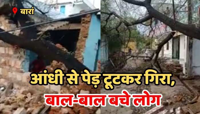 Baran News : छीपा बड़ौद क्षेत्र में आंधी से पेड़ टूटकर गिरा, बाल-बाल बचे लोग https://english.cdn.zeenews.com/static/apprun/fallbackimages/hindi800x400.svg