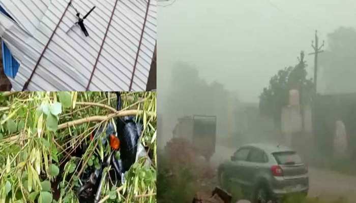 धौलपुर में तूफानी बारिश ने बरपाया कहर, उड़ा ले गया घर के छप्पर टीन शेड 
