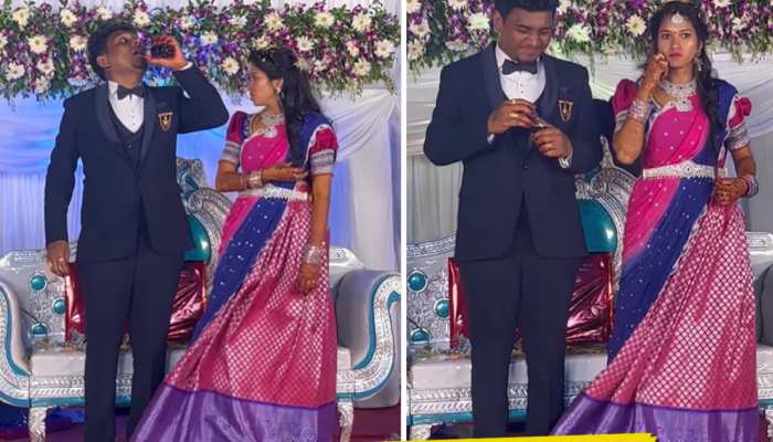 दोस्त ने स्टेज पर खड़े दूल्हे को बोतल में पिलाई ऐसी नशीली चीज, घूरने लगी दुल्हन और
