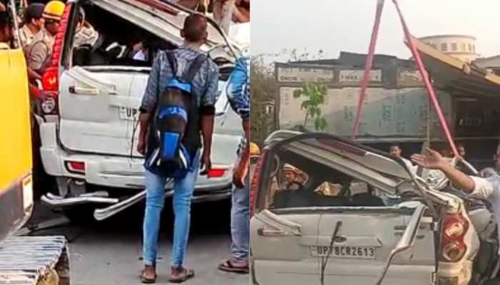 Lucknow: लखनऊ में आई आंधी में गिरी होर्डिंग के नीचे दबकर मां बेटी की मौत