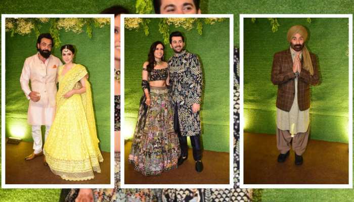 Karan Deol Sangeet: तारा सिंह के गेटअप में पहुंचे पापा सनी, जब आए दूल्हा-दुल्हन तो..