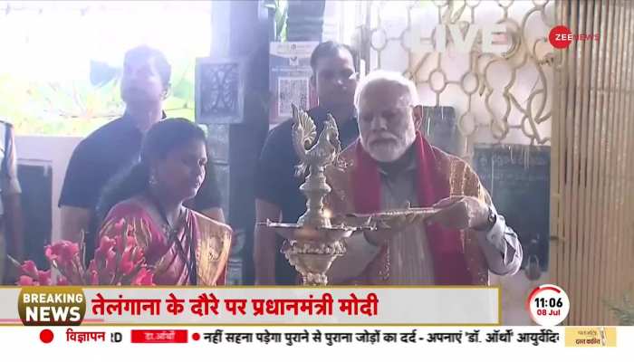 PM Modi Telangana Visit:तेलंगाना के भद्रकाली मंदिर में मोदी की शक्ति पूजा, 6100 करोड़ की देंगे सौगात