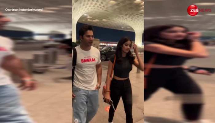 Varun Dhawan संग एयरपोर्ट पर स्पॉट हुईं Janhvi Kapoor, अपने लुक से जीत लिया करोड़ों चाहने वालों का दिल