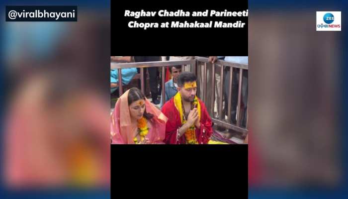 Raghav Chadha And Parineeti Chopra perform puja at Mahakaleshwar temple in Ujjain