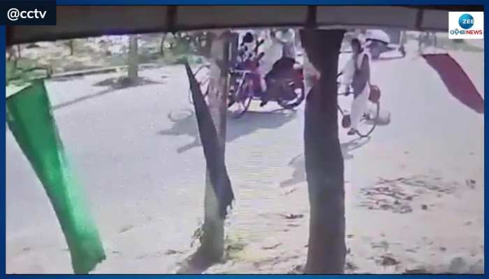 CCTV: 17 Year old girl falls from bicycle after miscreants pull her 'dupatta'