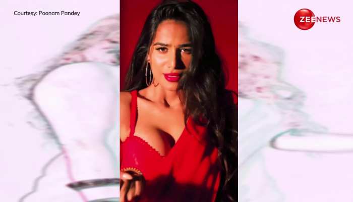 Poonam Pandey ने रेड साड़ी में दिखाया अपना सेक्सी अवतार,लोगों की खुली रह गईं आंखें