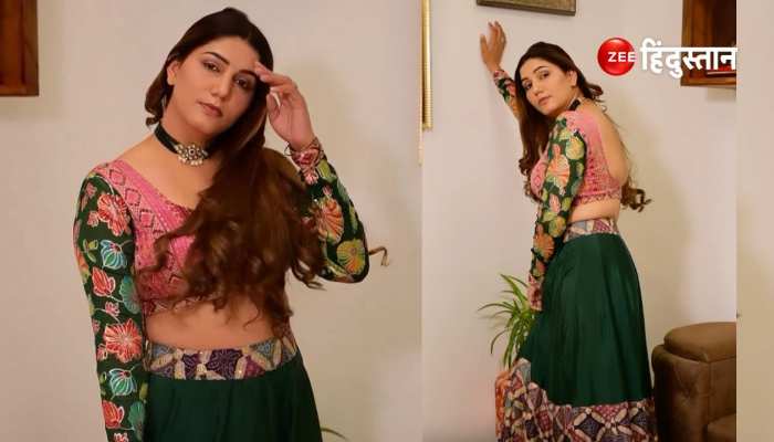 Sapna Chaudhary showed attitude wearing green lehenga on new Haryanvi song fans went uncontrollable after seeing her style