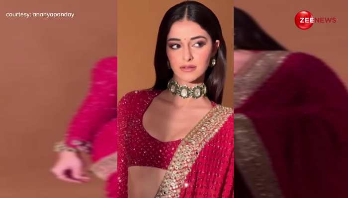 Ananya Panday बनीं संस्कारी लेडी! अपने रेड साड़ी वाले लुक से जीत लिया ट्रोलर्स का दिल, खूबसूरती में दे रही हैं दीपिका और कटरीना को गजब की टक्