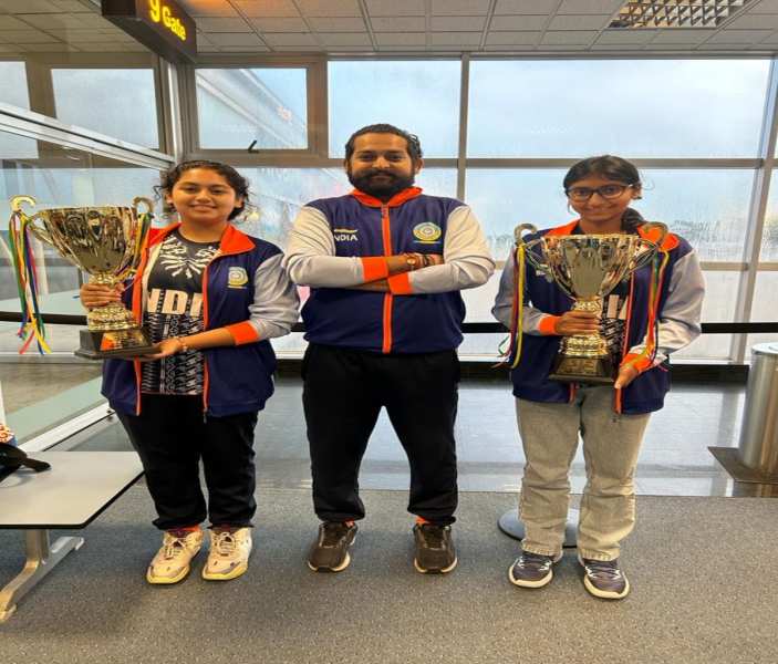 अंतरराष्ट्रीय सेस्टोबॉल प्रतियोगिता में दिल्ली की इनाया और तिष्या ने जीता गोल्ड मेडल
