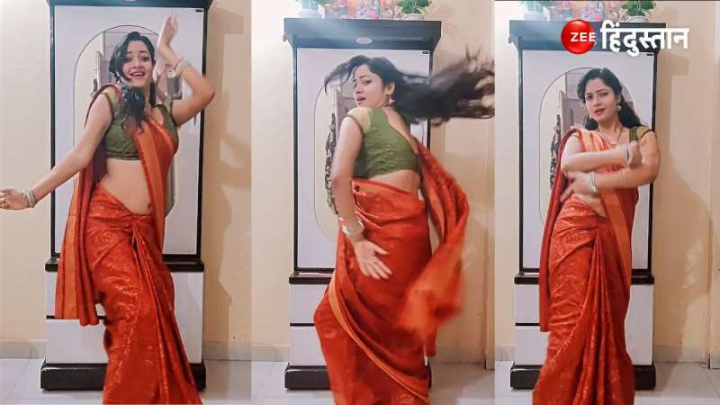 Desi Bhabhi Dance Desi Bhabhi in red saree shook her waist on song Yeh Dil Walo Ki Basti Hai people were stunned