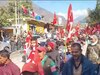 हिमाचल किसान सभा के आह्वान पर रामपुर में जल विद्युत परियोजना से प्रभावित किसानों ने NH-5 किया जाम