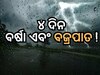 Weather Forecast: ପାଣିପାଗ ବିଭାଗର ସତର୍କବାଣୀ, ଏହିସବୁ ଜିଲ୍ଲାରେ ବଜ୍ରପାତ ସହ ବର୍ଷା !