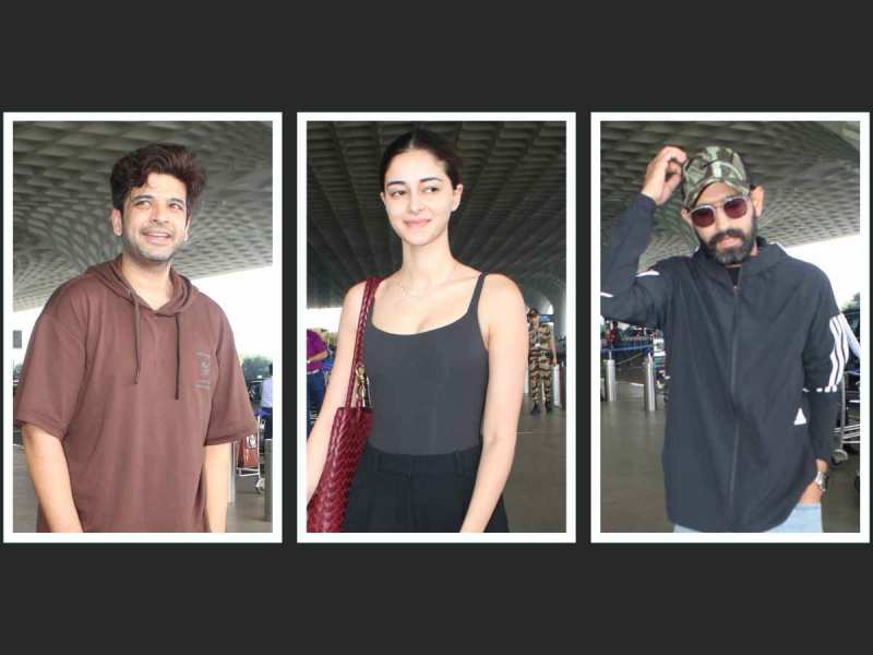 Ananya Panday flaunts no makeup look on Mumbai airport vikrant massey casual look see photos