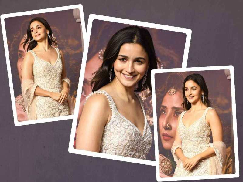 Alia Bhatt most beautiful avatar in white pearl outfit at Sanjay Leela Bhansali Heeramandi premiere