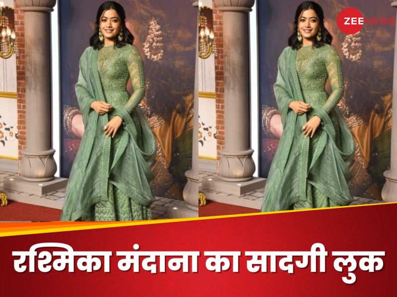 Rashmika Mandanna seen in a heavy green suit at premiere of Heeramandi