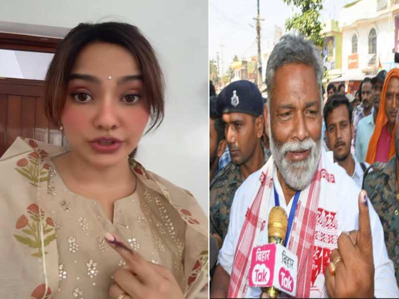 एक्ट्रेस नेहा शर्मा ने भागलपुर, पप्पू यादव ने पूर्णिया में डाला वोट; कही ये बात