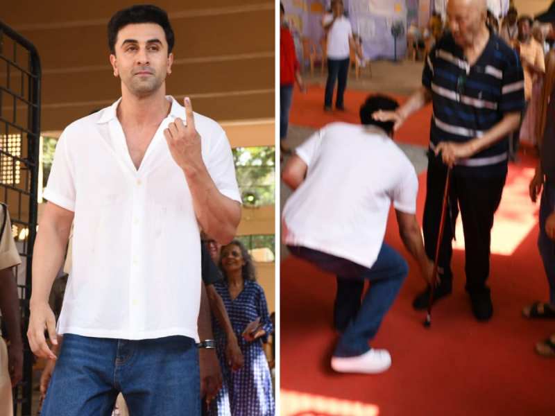 Ranbir Kapoor Touched Prem Chopra Feet While Going To Vote For Lok Sabha Elections 2024