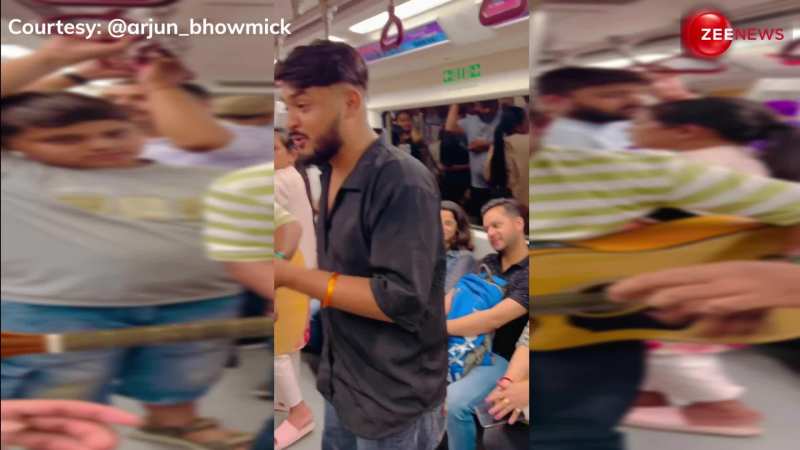 Delhi Metro में जमी  'संगीत की महफिल', लड़कों के गाने ने जीता सबका दिल- VIDEO